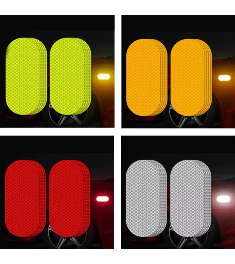 Fluorescent Green Reflective Stickers 8Pcs Self Adhesive Safety Stripes For Cars Trucks Bikes - Image 2