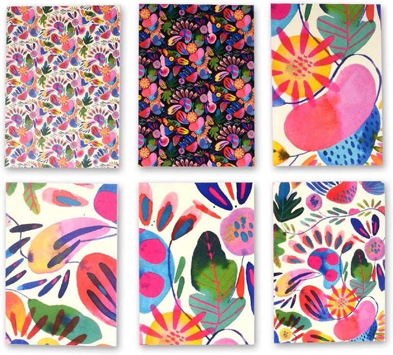 DOODLE Tropical Multicolour Notecards – Set of 12 | 3 x 4.25 Inches, 160 GSM | Small Greeting & Thank You Cards for Birthdays & All Occasions - Image 1