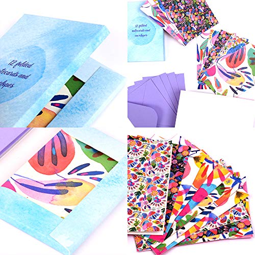 DOODLE Tropical Multicolour Notecards – Set of 12 | 3 x 4.25 Inches, 160 GSM | Small Greeting & Thank You Cards for Birthdays & All Occasions - Image 5