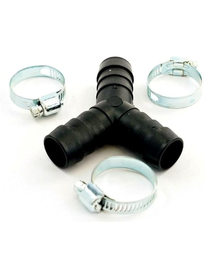 erorex 2Pcs Appliance Accessories Washing Machine Dishwasher Drain Hose Y Piece Joiner Clothes Washer Replacement Hoses Black - Image 3