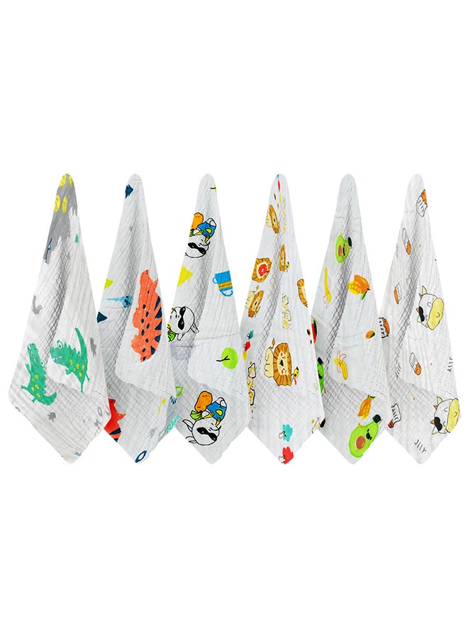 MARGOUN 6 Pack Baby Muslin Washcloths Natural Purified Cotton Baby Wipes Soft Newborn Baby Face Towel - Image 2