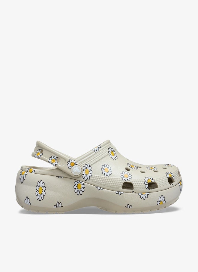 crocs Classic Platform Floral Clog Sandals - Image 1