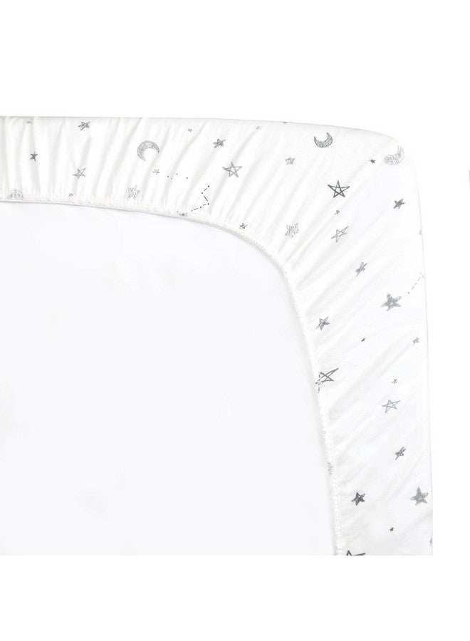 TL Care Printed 100% Natural Cotton Jersey Knit 18 X 36 Cradle/Bassinet Sheet - Fitted, Gray Stars And Moons, Soft Breathable, For Boys And Girls - Image 5