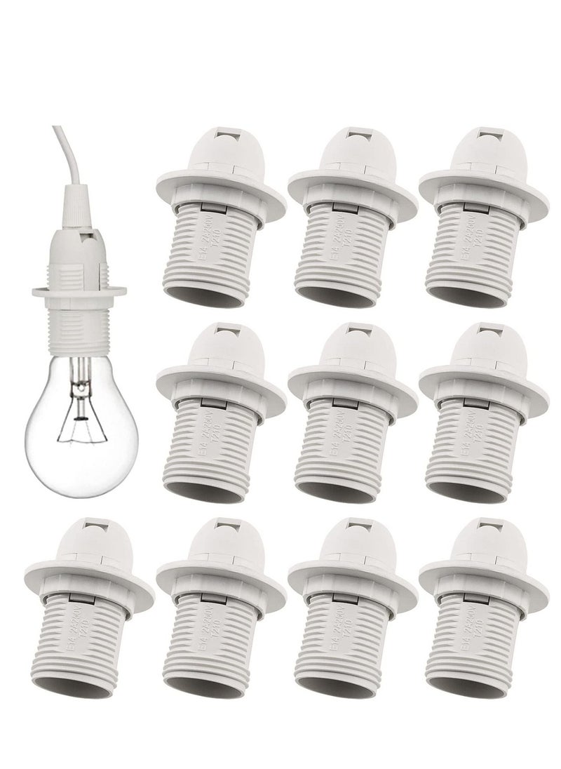 SYOSI E14 Lamp Holder, 10 Pieces Screw Lamp Holder Light Bulb Adapter 250V 2A High Conductivity E14 Pendant Socket & Replacement Ring  - Image 1