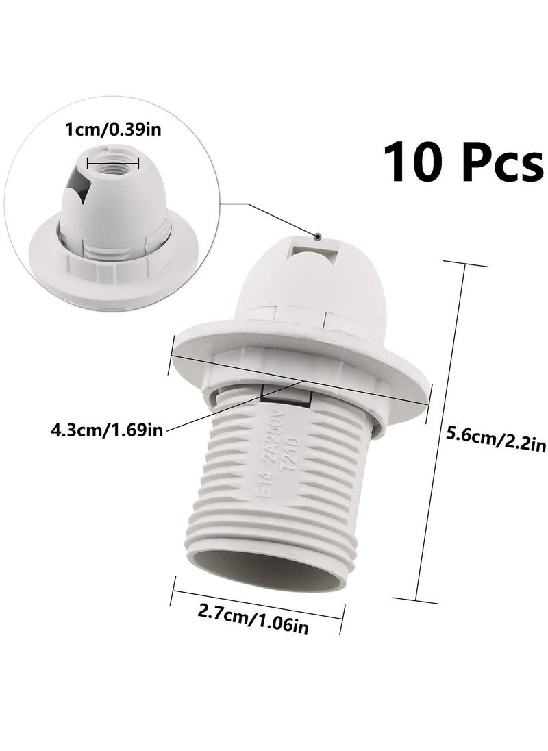 SYOSI E14 Lamp Holder, 10 Pieces Screw Lamp Holder Light Bulb Adapter 250V 2A High Conductivity E14 Pendant Socket & Replacement Ring  - Image 3