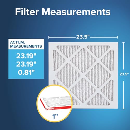 Filtrete 23.5x23.5x1 AC Furnace Air Filter, MERV 11, MPR 1000, Micro Allergen Defense, 3-Month Pleated 1-Inch Electrostatic Air Cleaning Filter, 6 Pack (Actual Size Pack 23.188x23.188x0.81 in) - Image 2