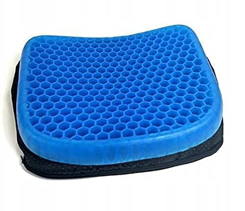 HENTJ� Silicone Rubber Soft Cushion Seat Pillow, Seat Cushion Pad Pressure Sore Relief Ultimate Breathable Design Gel Comfort, Blue (Gel Memory Foam, Pack of 1) - Image 1