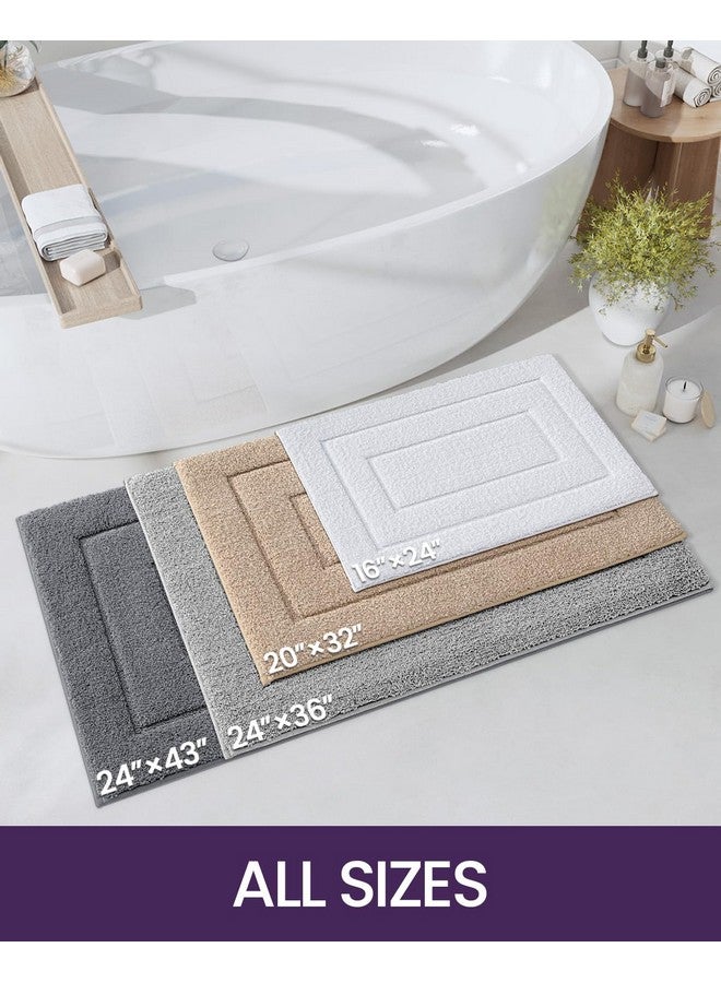 DEXI Bathroom Rug 24x16, Non Slip Washable Bath Mat for Shower Floor, Absorbent Soft Bathmat with Rubber Backing, Quick Dry Microfiber Carpet, Beige - Image 2