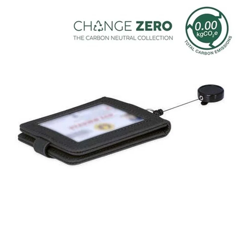 سانثوم Santhome Koln Carbon-Neutral ID Card Holder with Smooth Pull Reel Badge | Recycled PU | 3 Secure Window Card Slots | Clip-On Badge Holder for Office, Events & Travel – Lightweight & Durable - Black