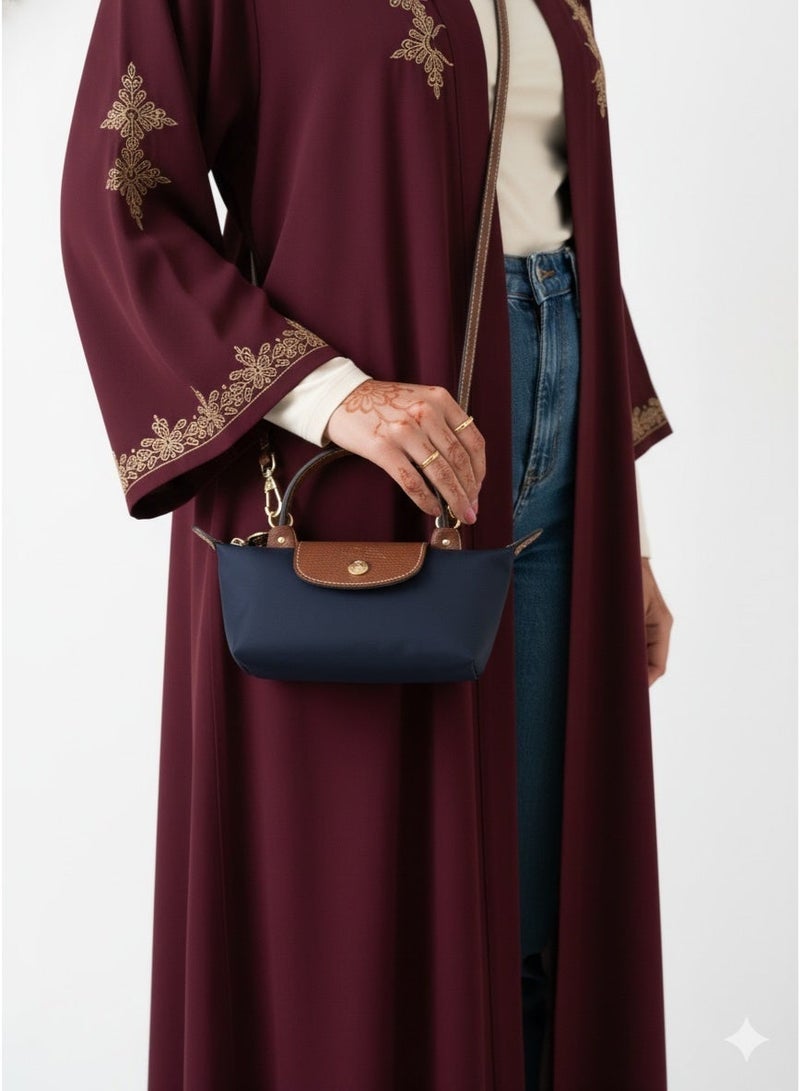 Longchamp French Longchamp Women's classic fashion versatile mini makeup bag handbag shoulder bag handheld small bag Mini Navy Classic - Image 2