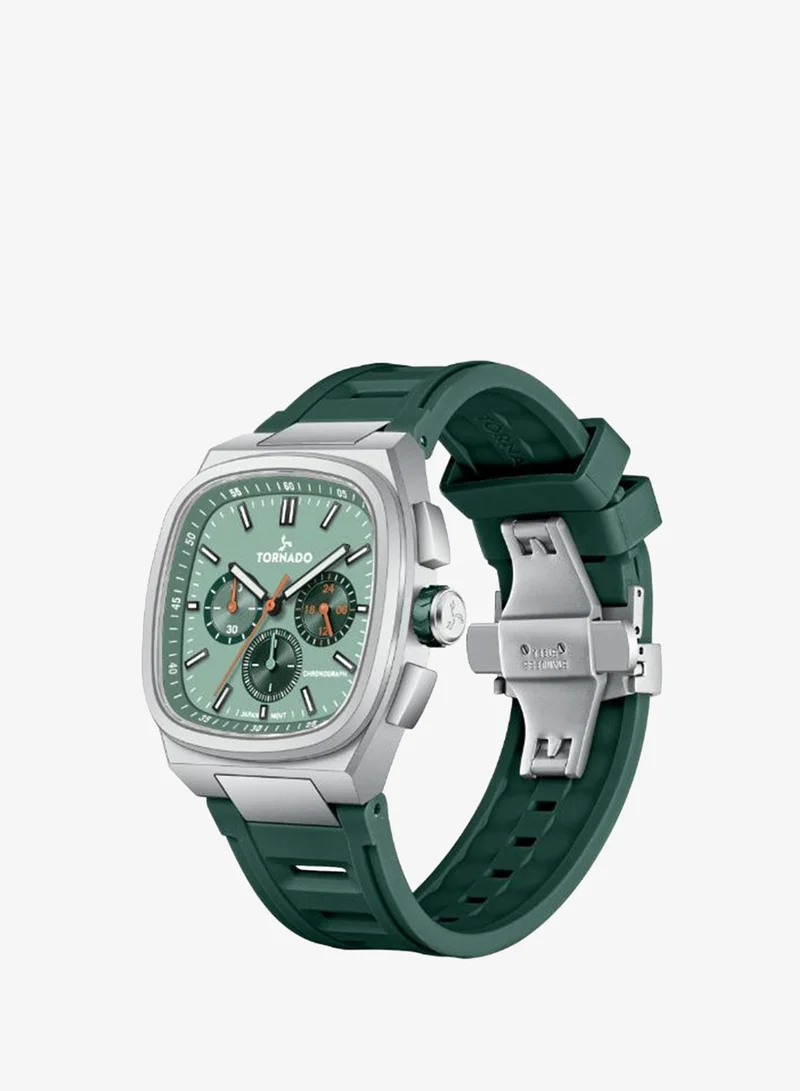 TORNADO Men's Rubber Strap Chronograph Watch T26102-SRGG - 42mm mm