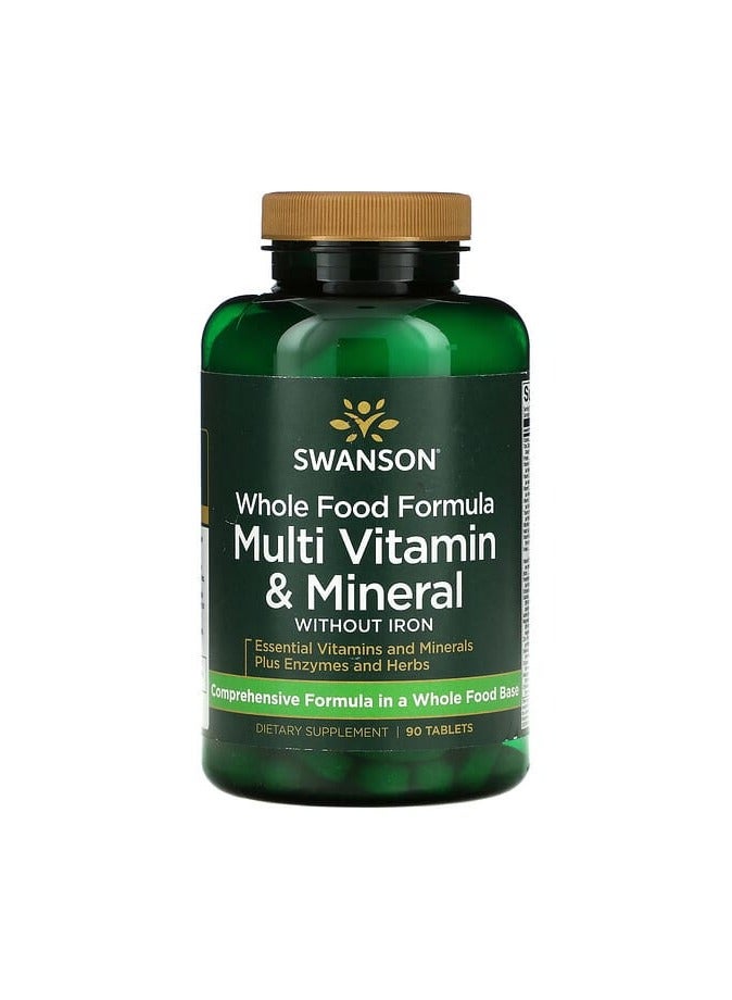 SWANSON Whole Food Formula, Multi Vitamin & Mineral, 90 Tablets