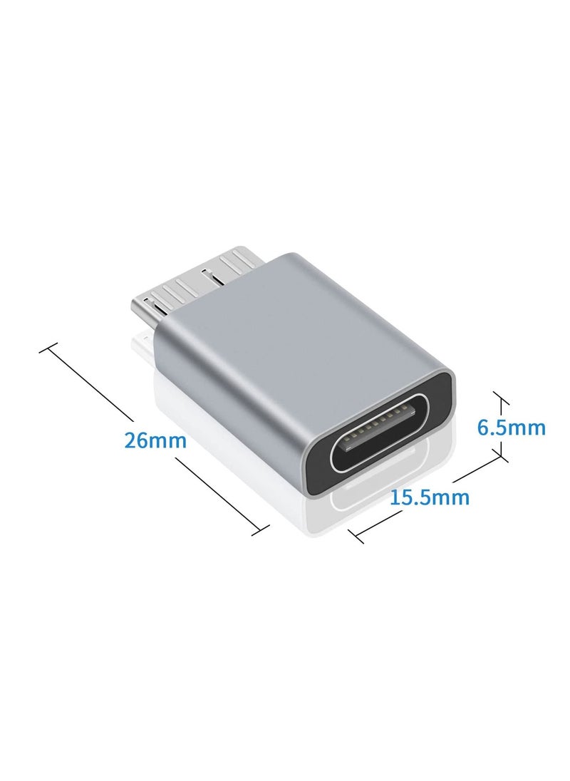 سيوسي محول USB C إلى Micro B ، محول كابل من النوع C إلى Micro B ، 2 عبوة من Micro B إلى USB C 3.1 Gen2 محول لكابل محرك الأقراص الثابتة ، محول كابل USB C لمحرك الأقراص الثابتة USB 3.0 خارجي SSD HDD  - Image 5