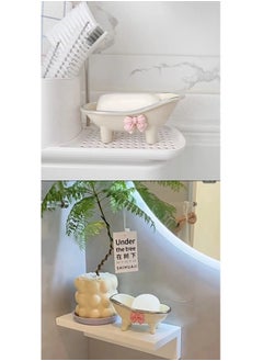 ShebSheb Cute Soap Holder,Bathtub Shape Soap Dish with Drain,Bowknot Soap Box for Bathroom,Wash basin,Kitchen  - Image 4
