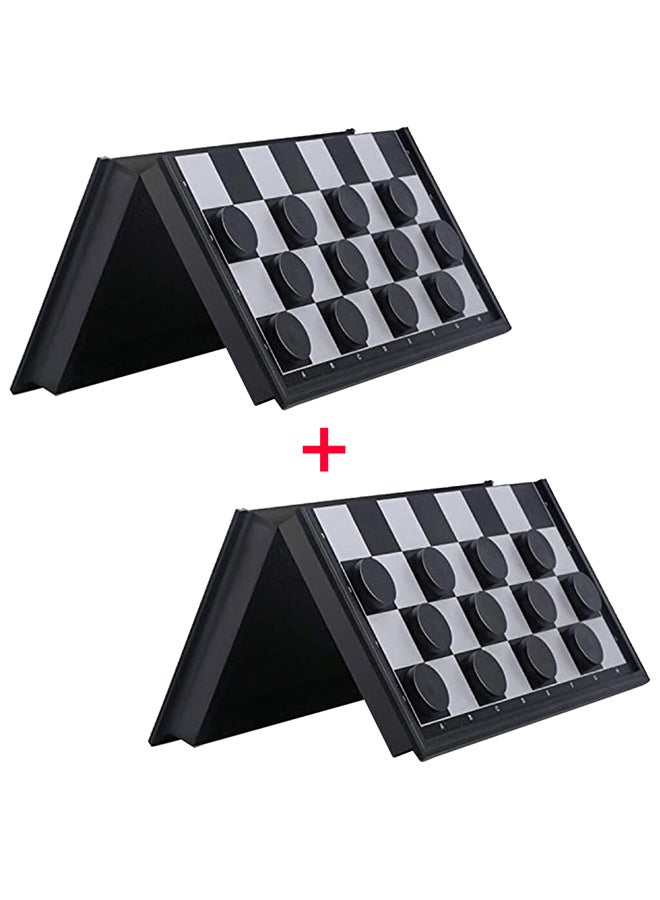 UB 2 Packs Checkers Game Board Game 25x25cm Extendable Draughts Travel Fun Casual Puzzle - Image 2