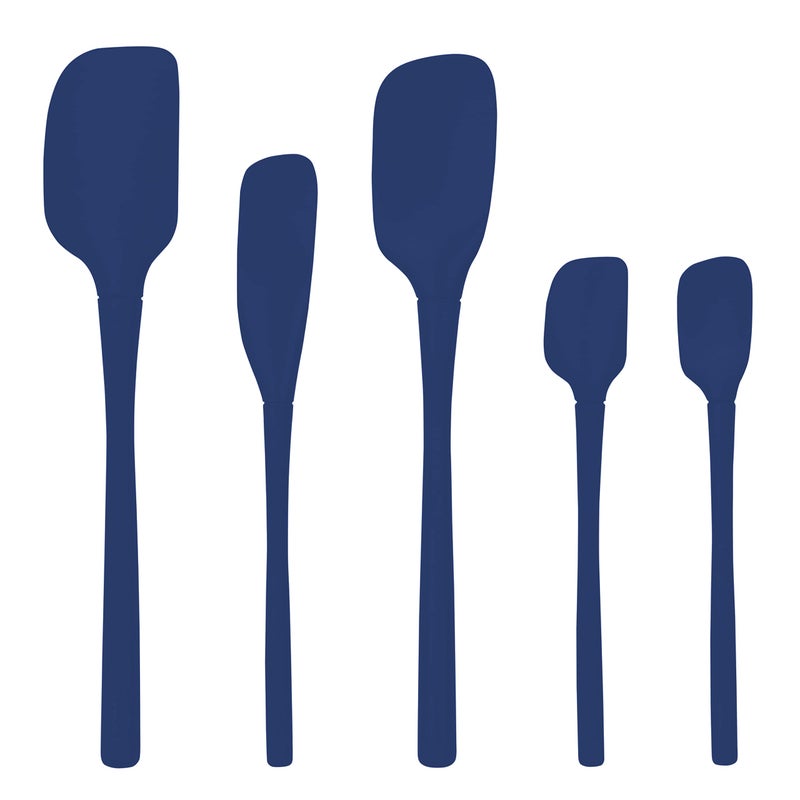 FlexCore Spatula All Silicone High Heat Resistant 5 Piece Cooking Utensils Set  Includes NonStick Spatula Spoonula Jar Scraper and Mini  BPAFree Kitchen  Ergonomic Design