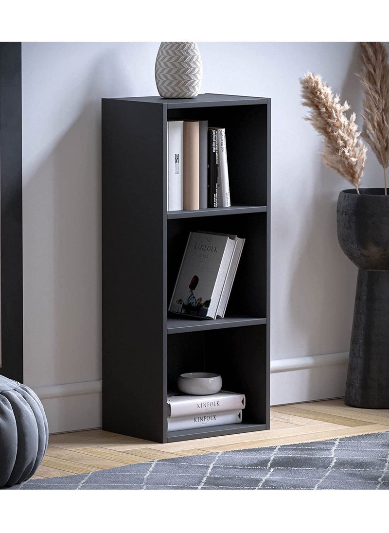 MODERN HOME Bookcase and accessory Display Unit of wood 3Tier Black  - Image 1