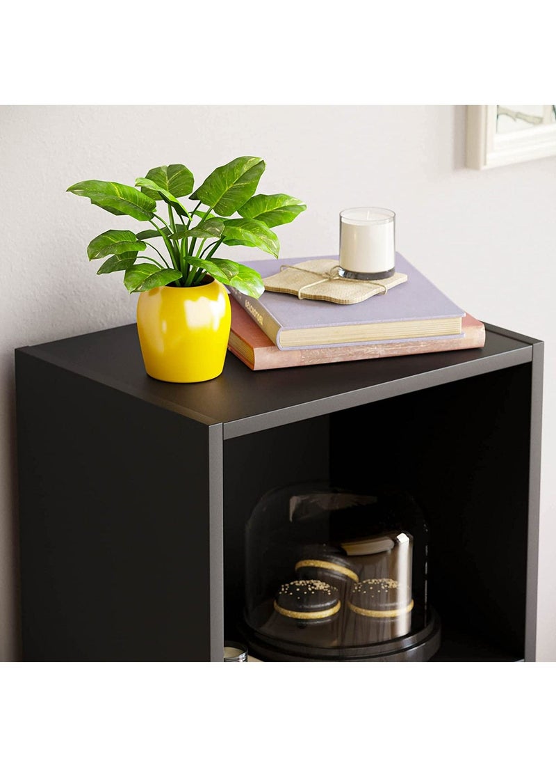 MODERN HOME Bookcase and accessory Display Unit of wood 3Tier Black  - Image 4
