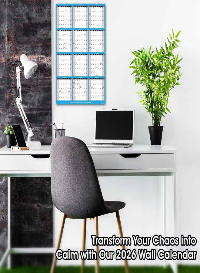 DVN Learning 2026 Wall Calendar with Double Sided Tape for Wall hanging, Large Wet & Dry Erase Laminated, Size 12" x 18", 12 Month Annual Yearly Wall Planner, Reversible, Horizontal/Vertical - Image 5