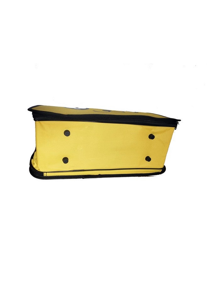 حامل قطط كلاب صغير قابل للتنفس مطبوع عليه أسطوانة لحمل اليدين وحقيبة سفر خارجية للجراء الأليفة (أصفر) - Image 2