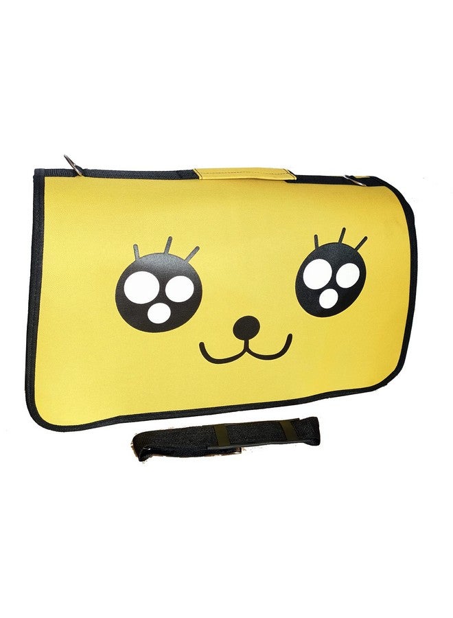 حامل قطط كلاب صغير قابل للتنفس مطبوع عليه أسطوانة لحمل اليدين وحقيبة سفر خارجية للجراء الأليفة (أصفر) - Image 4