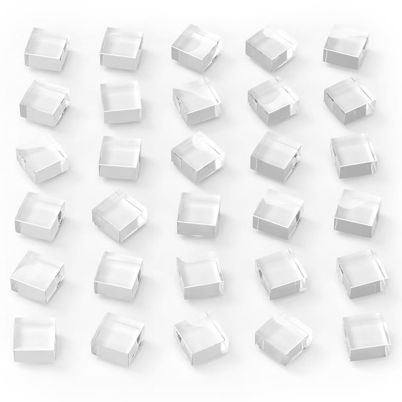 30Pcs Fridge MagnetsLocker DecorCute Glass Decorative Magnets for Refrigerator Whiteboard Office KitchenStrong Holding PowerWhite