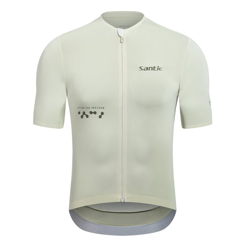 قميص دراجات سانيتيك للرجال بأكمام قصيرة قميص دراجة كامل بسحاب UPF 50 مع جيوب بيج