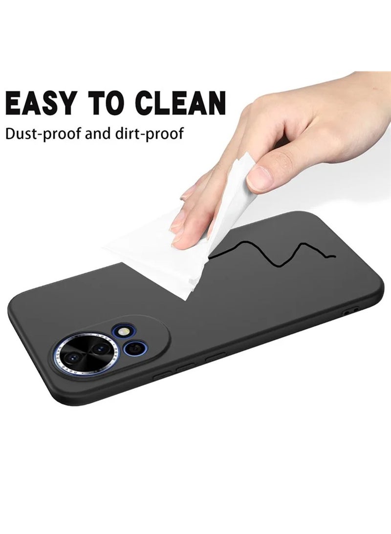 Wtech Huawei nova 13 5G 2024 Premium Soft Liquid Silicone Case Cover - Black - Image 2