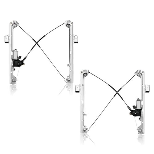 OVANOH Pair Front Driver & Passenger Power Window Regulator w/Motor Compatible for Chevy Silverado Tahoe Suburban Avalanche Cadillac Escalade GMC Yukon Sierra 2000-2006 Left & Right Side Set of 2 - Image 1