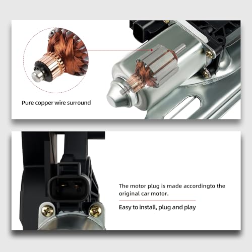 OVANOH Pair Front Driver & Passenger Power Window Regulator w/Motor Compatible for Chevy Silverado Tahoe Suburban Avalanche Cadillac Escalade GMC Yukon Sierra 2000-2006 Left & Right Side Set of 2 - Image 3