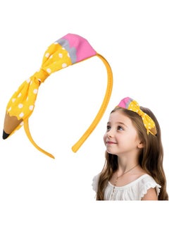 HOXIEYA HOXIEYA Cute Yellow Pencil Bow Headband for Girls Hair Accessories Outfit  - Image 4