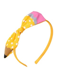HOXIEYA HOXIEYA Cute Yellow Pencil Bow Headband for Girls Hair Accessories Outfit  - Image 1