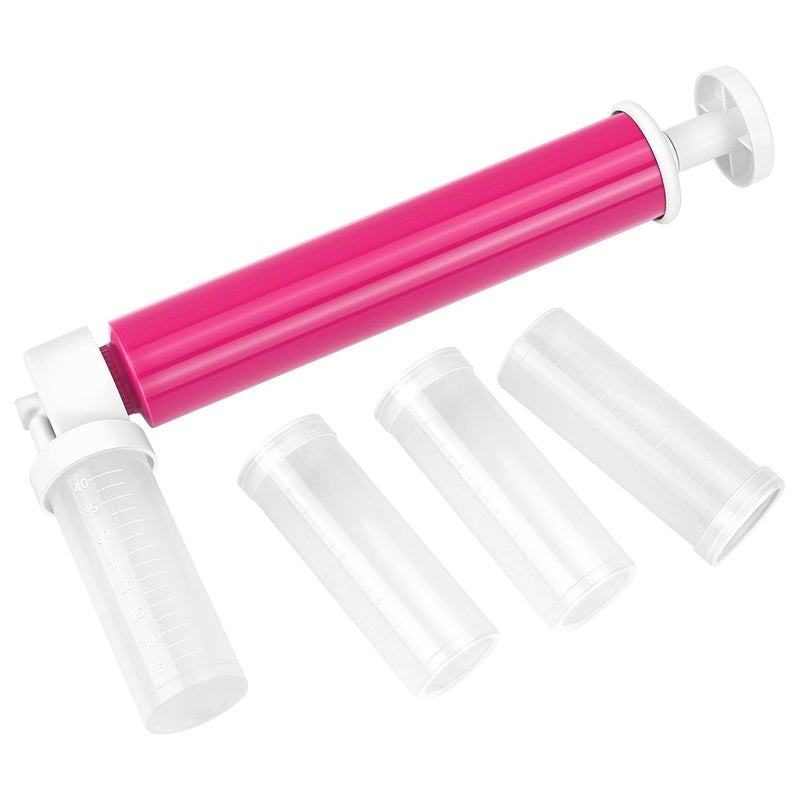 yuntop 1 kit Manual Airbrush for Cakes with 4 Pcs Tube, Airbrush Pump Coloring Spray Gun, DIY Baking Cake Airbrush Pump Decorating Tools for Kitchen Decorating Cakes Cupcakes Cookies and Desserts (Red) - Image 1
