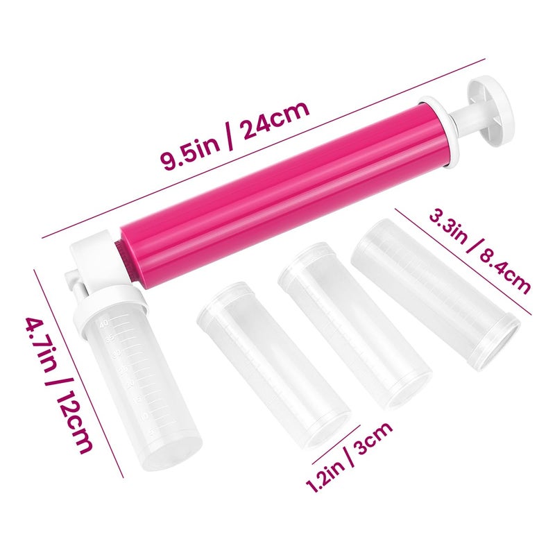 yuntop 1 kit Manual Airbrush for Cakes with 4 Pcs Tube, Airbrush Pump Coloring Spray Gun, DIY Baking Cake Airbrush Pump Decorating Tools for Kitchen Decorating Cakes Cupcakes Cookies and Desserts (Red) - Image 4