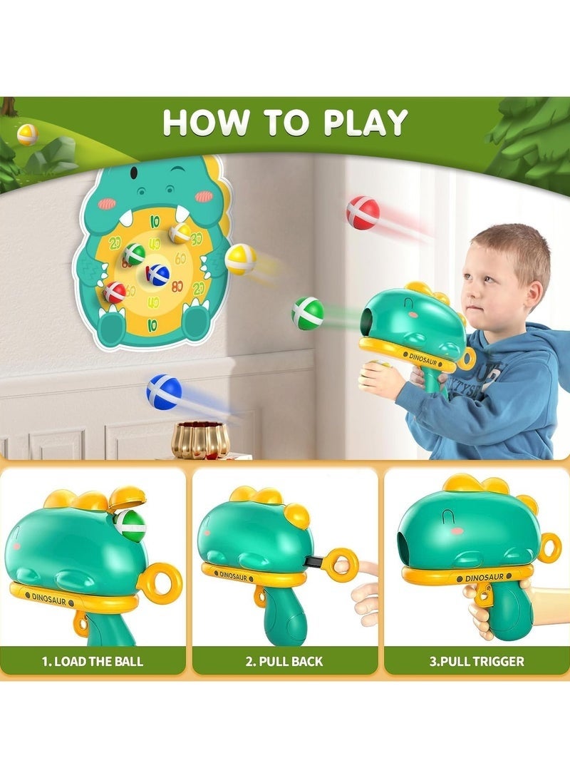 Bukela Dinosaur Target Shooting Game for Kids, Includes 30 Sticky Balls and 1 Toy Dinosaur Gun, Safe Indoor Andoutdoor Play for Boys and Girls (Green) - Image 3