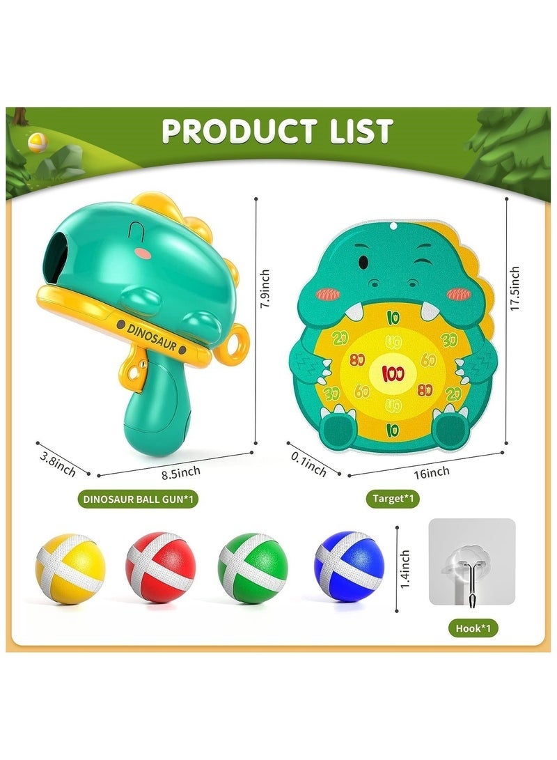 Bukela Dinosaur Target Shooting Game for Kids, Includes 30 Sticky Balls and 1 Toy Dinosaur Gun, Safe Indoor Andoutdoor Play for Boys and Girls (Green) - Image 1