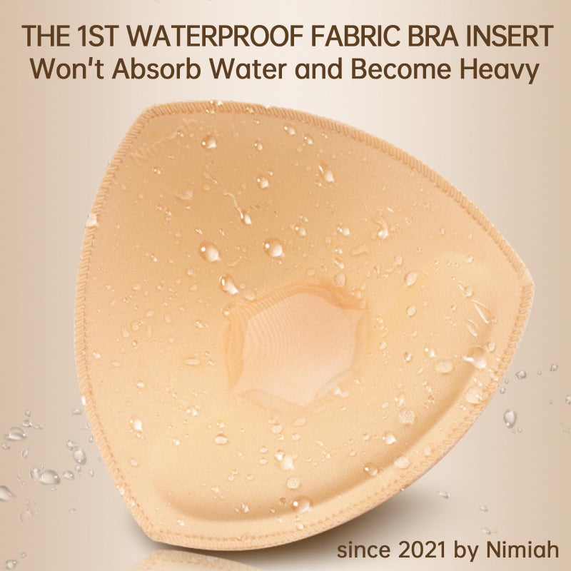 Nimiah Bra Insert Pads Swimsuit Padding - Waterproof Boob Cups with Sewn Edges Removable Replacement for Sports Bikini Bathing Suits 3 Pairs Breast Enhancers for A/B Cup - Image 2
