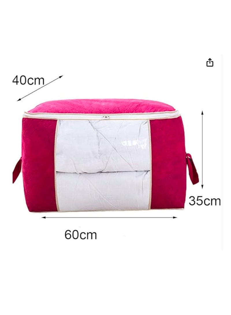 إيباسكت (3قطع)شنطة تخزين لترتيب وتخزين الملابس والبطاطين وكافة المفروشات(لون احمر غامق) - Image 2