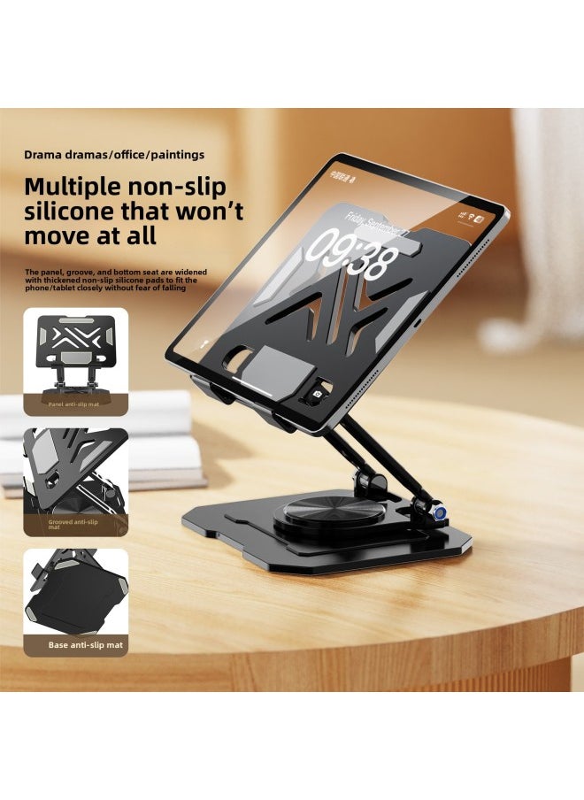 Generic - 2025 Notebook Flat Bracket Rotatable Folding Pad High Alloy Cooling Rack Rotating Monitor Lifting Rack-Color:261 Tablet Model [360 ° Rotate】black - Image 1