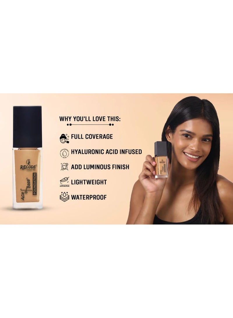 recode Liquid Foundation With Iightweight, Non Fading & Waterproof Formula, Gives Luminous Matte Finish & Medium To High Coverage For All Skins, Shade 06 Calcutta, 30Ml - Image 4