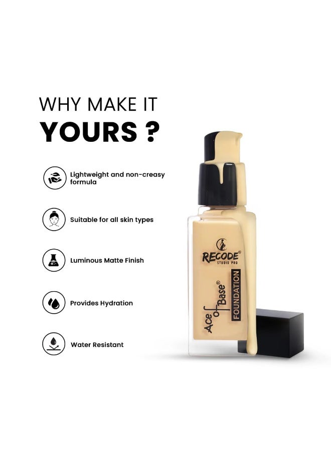 recode Liquid Foundation With Iightweight, Non Fading & Waterproof Formula, Gives Luminous Matte Finish & Medium To High Coverage For All Skins, Shade 06 Calcutta, 30Ml - Image 3