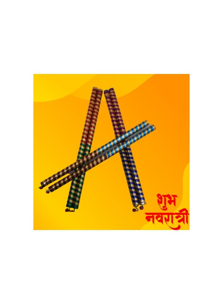 DecoLoral DECOR ME Dandiya Multicolor Sticks pair of 2pcs ( 4Pcs) - Image 1