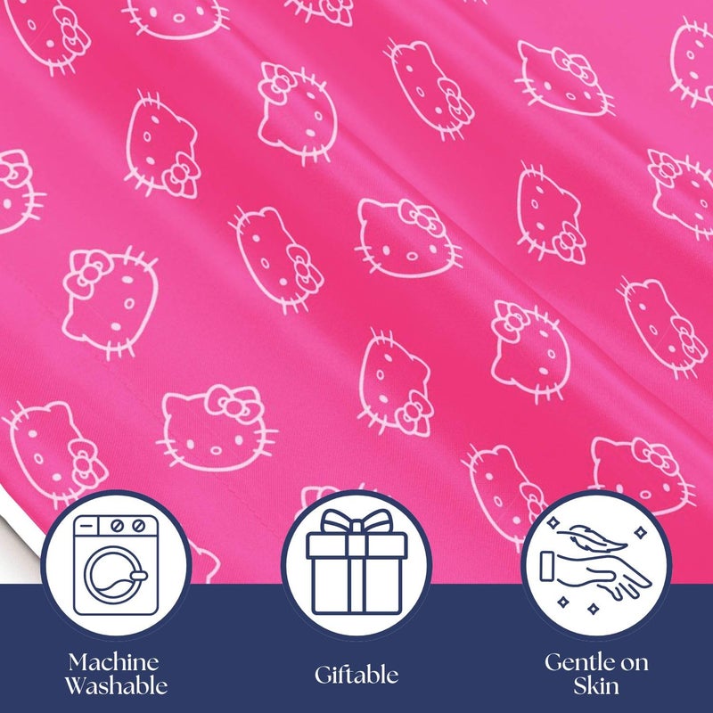 Jay Franco Satin Pillowcase - Standard Size 20x30 Inch Silky Soft Premium Pillow Cover  Pink - Hello Kitty - Image 3