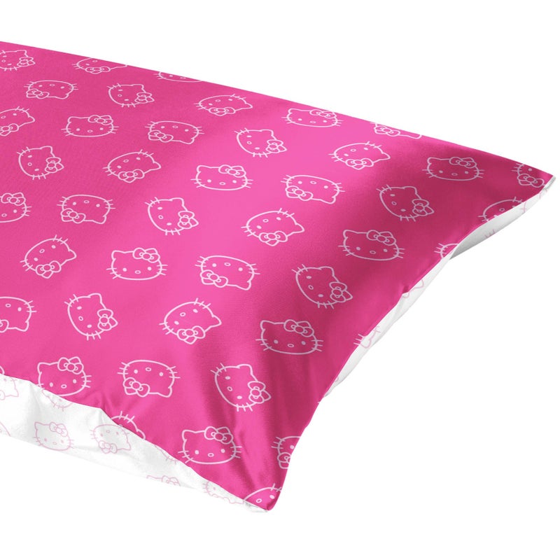 Jay Franco Satin Pillowcase - Standard Size 20x30 Inch Silky Soft Premium Pillow Cover  Pink - Hello Kitty - Image 5
