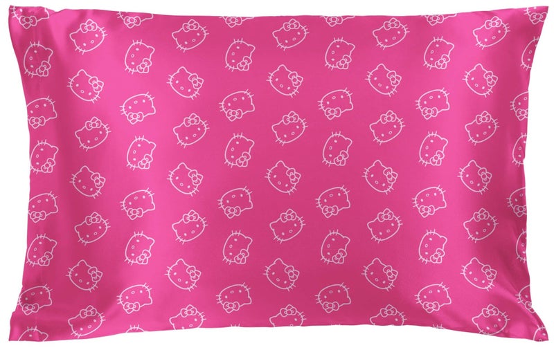 Jay Franco Satin Pillowcase - Standard Size 20x30 Inch Silky Soft Premium Pillow Cover  Pink - Hello Kitty - Image 1