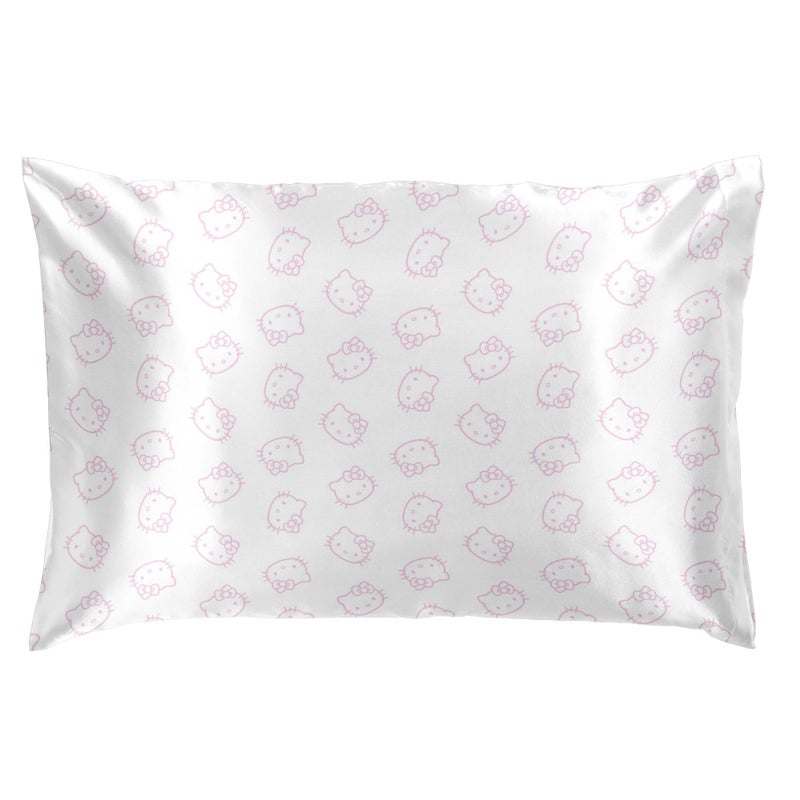 Jay Franco Satin Pillowcase - Standard Size 20x30 Inch Silky Soft Premium Pillow Cover  Pink - Hello Kitty - Image 4