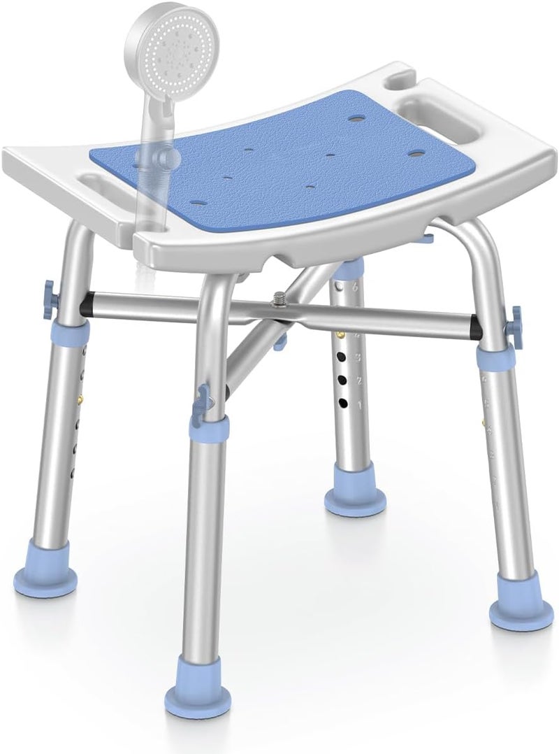 DELOG Heavy Duty Shower Chair - 500lb Capacity, Padded Bath Seat with 6 Height Adjustable Tubes - Tool Free Anti-Slip Bench for Elderly, Senior, Handicap & Disabled - Image 1