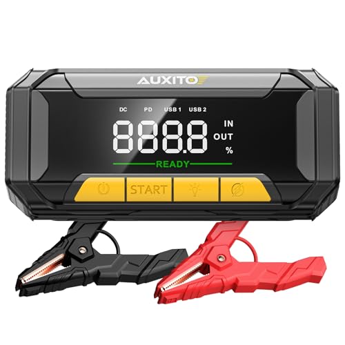 AUXITO Car Battery Jump Starter(All Gas/Diesel) 8000A Portable Jump Box Boost Force Start Function 60W Fast Charging 160W DC Output Portable Jump Starter for 12V Vehicle 700LM Super Bright Flashlight - Image 1
