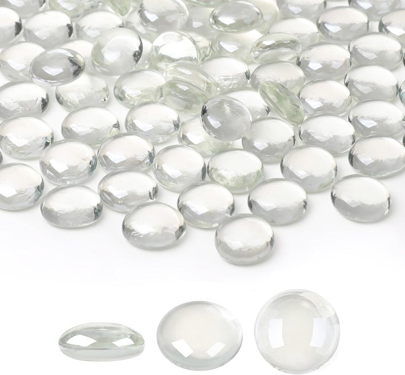 Suream 1 LB Flat Glass Marbles, Clear Glass Beads for Vases, Transparent Marbles Bulk for Decorative Centerpieces, Tank, Aquarium, DIY Craft - Image 1