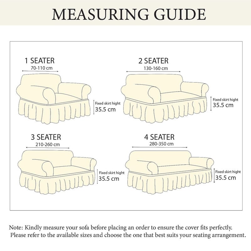 Lukzer 320 GSM Stretchable 3 Seater Turkish Sofa Cover Universal Couch Protector Bubble Fabric with Frill Universal Big Elasticity Slipcover Teal BlueSC10303210260cm - Image 4